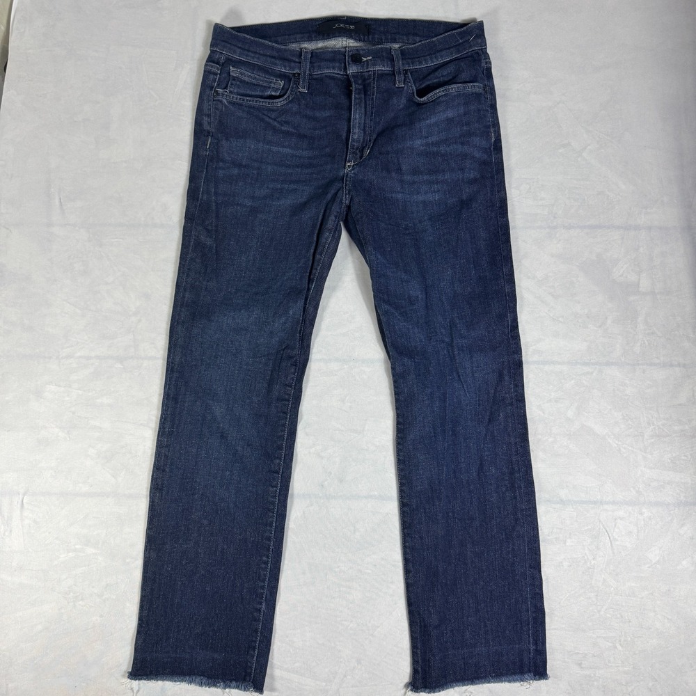 Joe's Womens Brixton Jeans Dark Blue Straight & Narrow Raw Hem Strech Denim 32